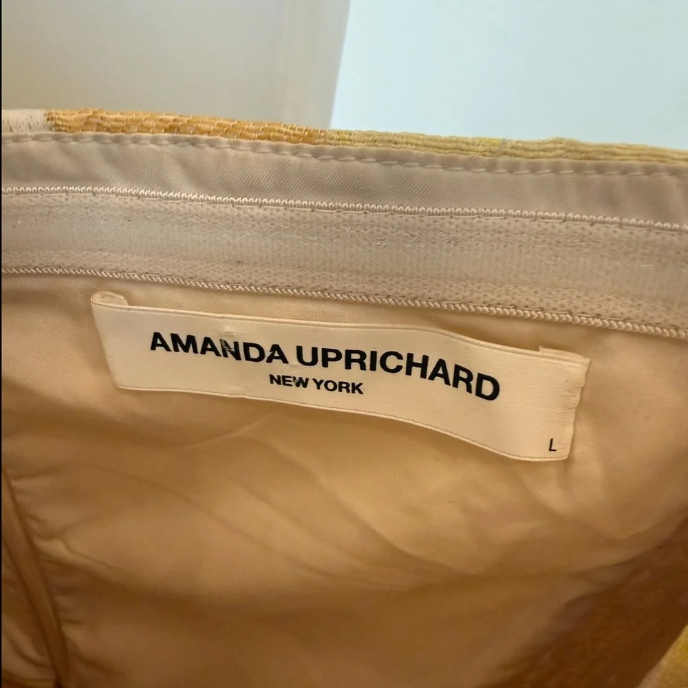 Amanda Uprichard Champagne Skort Romper In Yellow Brocade - Picture 4 of 4